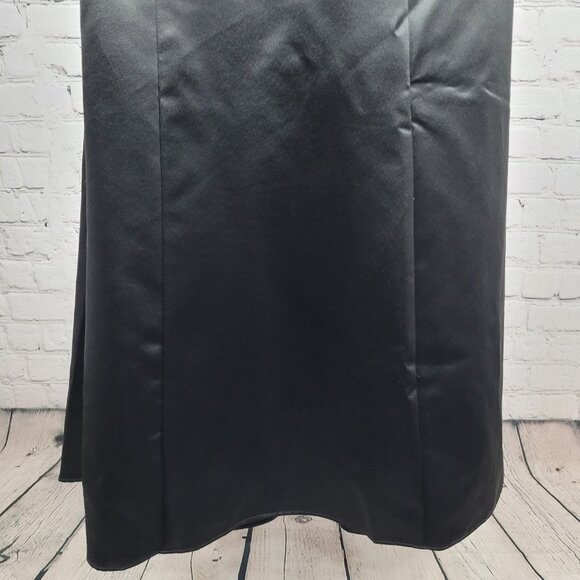 Jessica McClintock Black White Strapless Backless Embroidered Dress Gown USA 2 - Picture 12 of 15